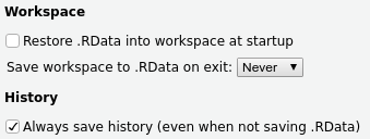 Recommended R/RStudio settings